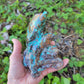 Chrysocolla and Red Hematite Dolphin Carving from Peru