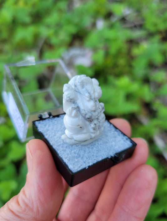 Howlite Ganesh Carving from India