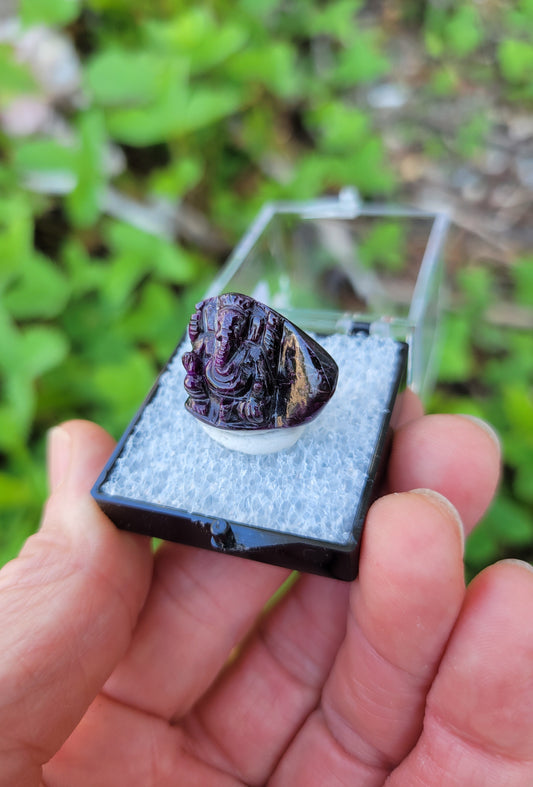 Sugilite Ganesh Carving from India