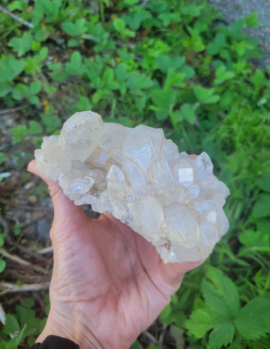 Himalayan Cathedral Quartz Cluster with Tourmaline Needles from Himachal Pradesh, India