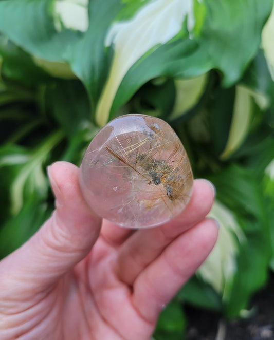 Rutilated Quartz Lens from Brazil