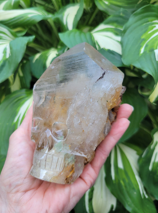 Himalayan Included Rutilated Quartz Skull from India