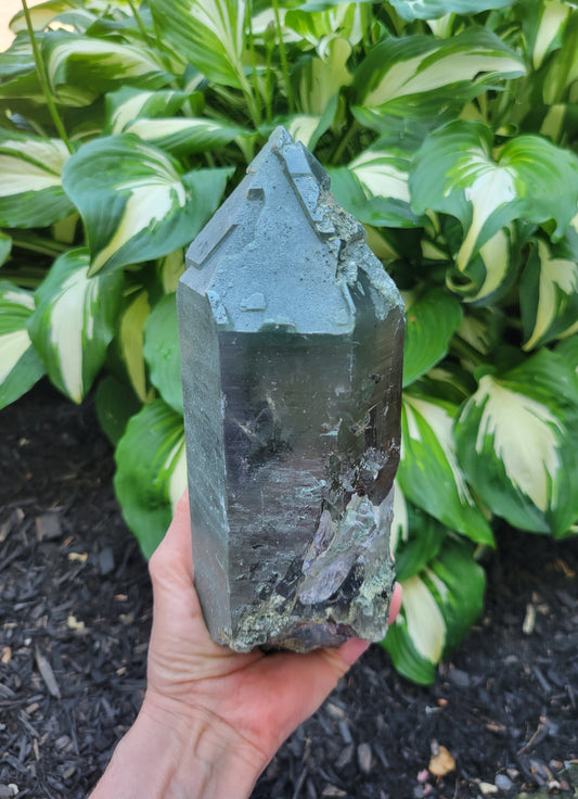 Himalayan Smokey Cathedral Quartz with Rutile and Clinochlore from Himachal Pradesh, India