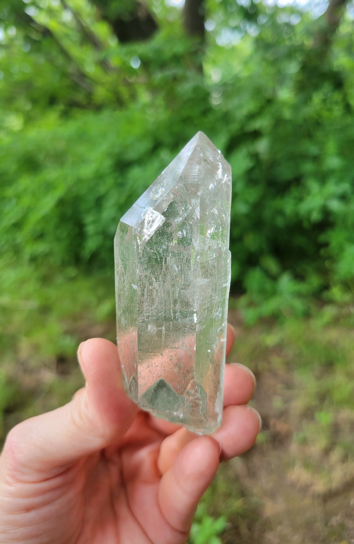 Himalayan Cathedral Quartz with Clinochlore Phantom from Himachal Pradesh, India