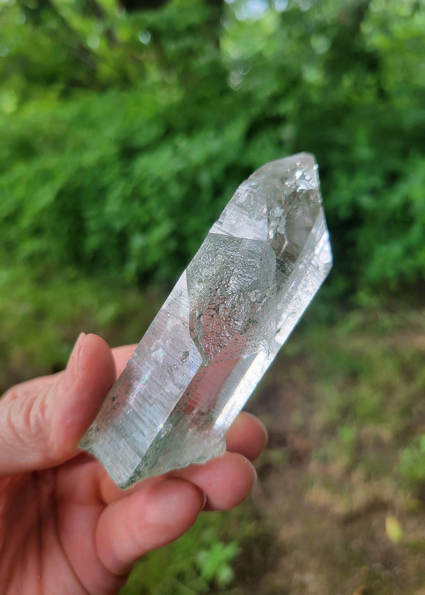 Himalayan Cathedral Quartz with Clinochlore Phantom from Himachal Pradesh, India