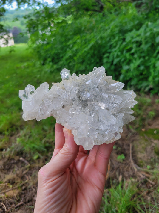Himalayan Quartz Cluster with Clinochlore from Himachal Pradesh, India
