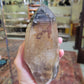 Tourmalinated Smokey Quartz Point with Hematite and Hyalite Opal from Erongo, Namibia