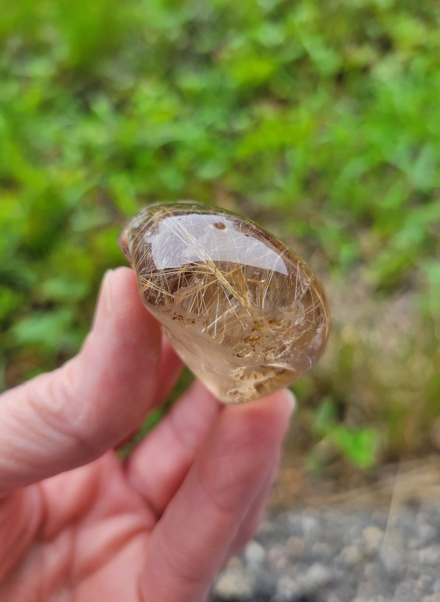 Rutilated and Included Quartz Lens from Brazil