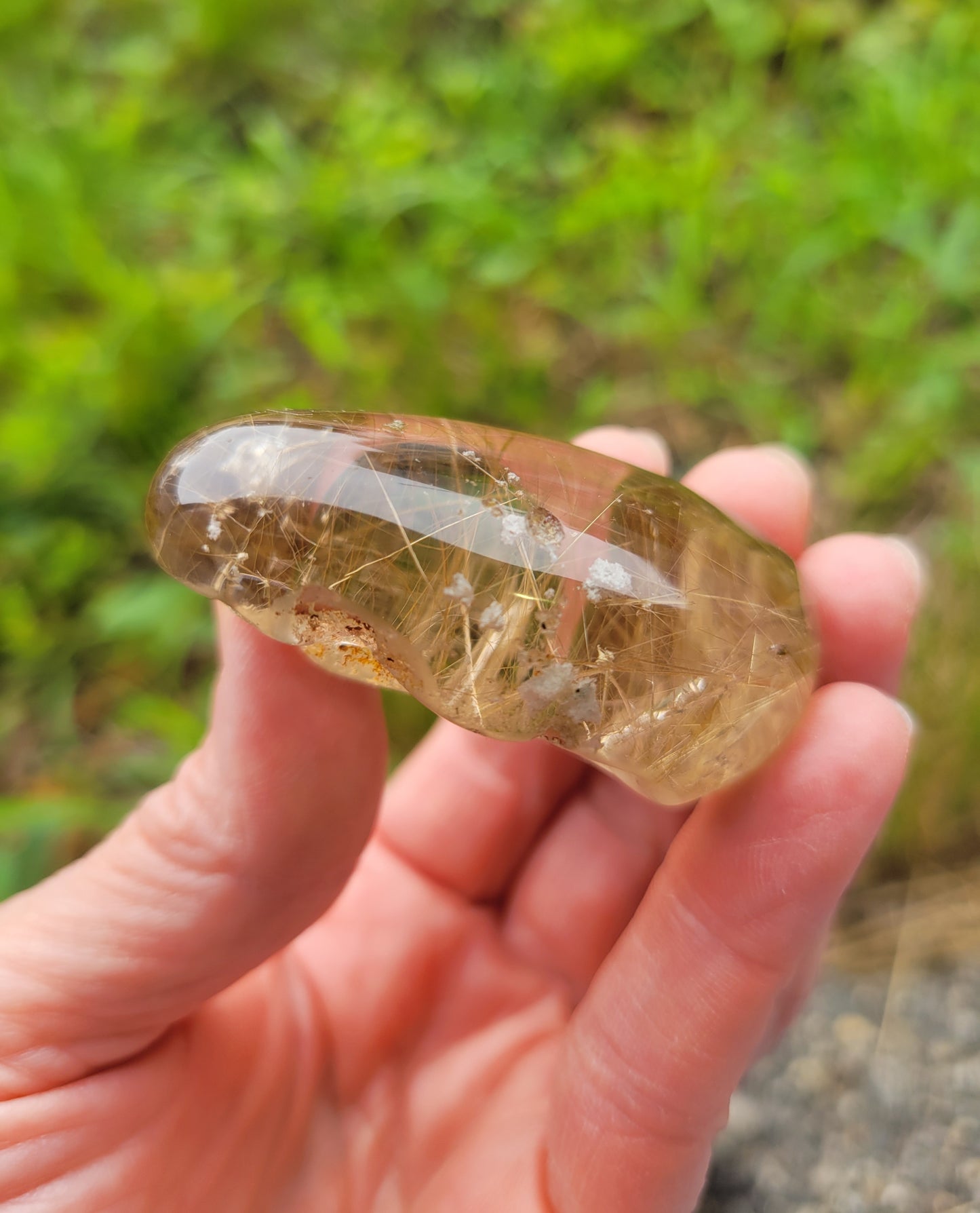 Rutilated and Included Quartz Lens from Brazil