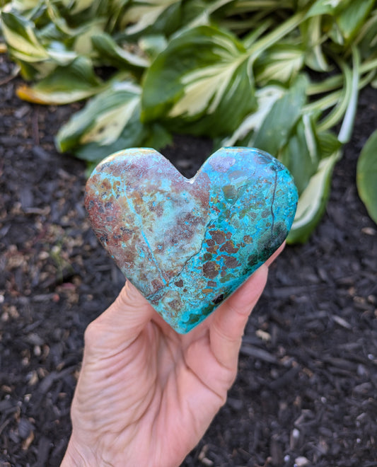 Chrysocolla Heart from Peru