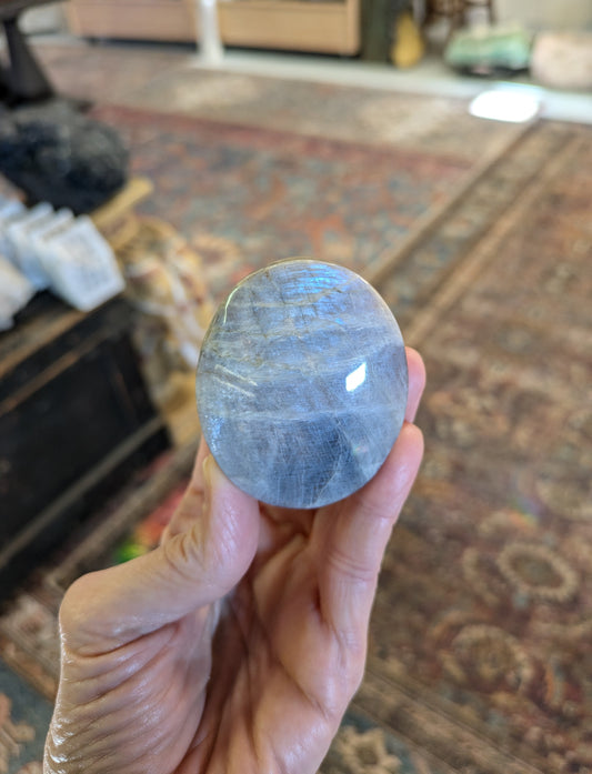 Moon and Sun, Polished Moonstone with Sunstone inclusions from Tanzania