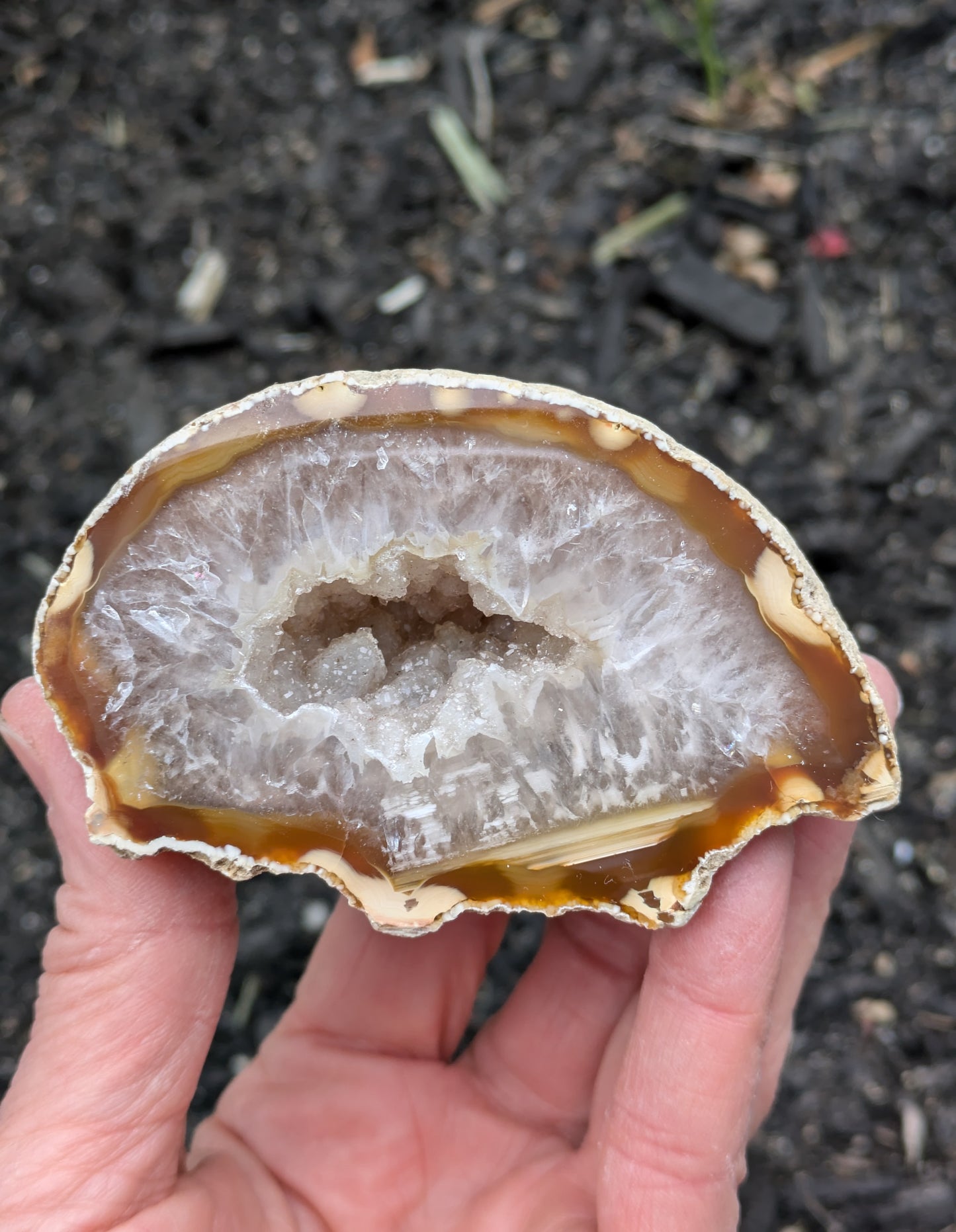 Agate Drusy Geode from Rio Grande do Sul, Brazil