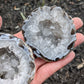 Agate and Quartz Oco Geode Pair from Rio Grande do Sul, Brazil