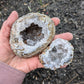 Agate and Quartz Oco Geode Pair from Rio Grande do Sul, Brazil