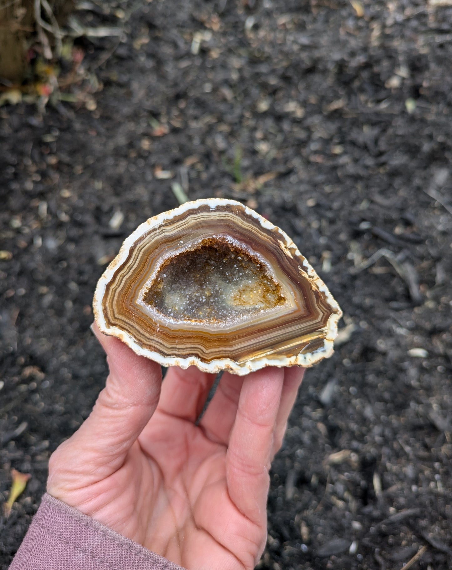 Agate Drusy Geode from Rio Grande do Sul, Brazil