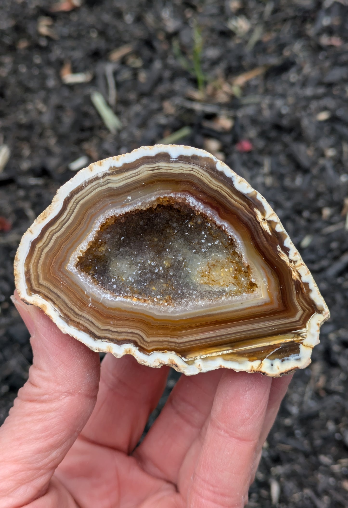 Agate Drusy Geode from Rio Grande do Sul, Brazil