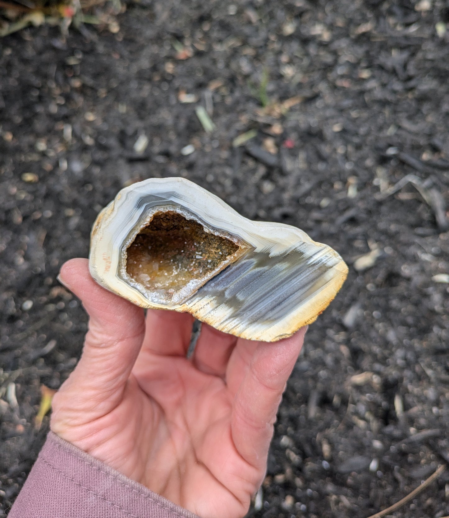 Agate Drusy Geode from Rio Grande do Sul, Brazil