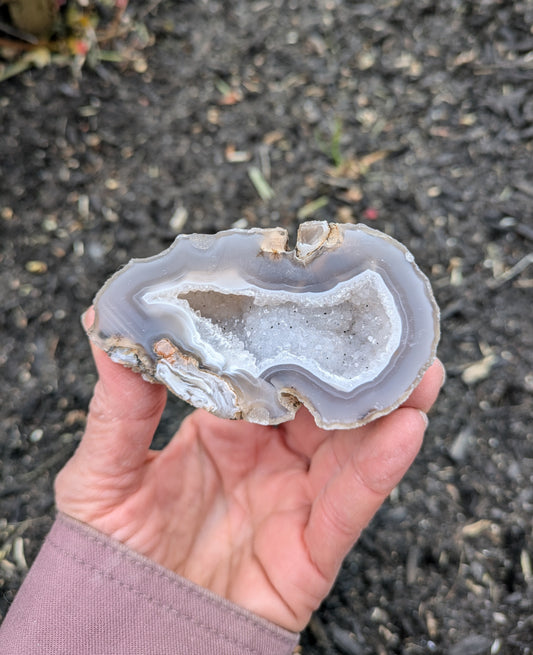 Agate Drusy Geode from Rio Grande do Sul, Brazil