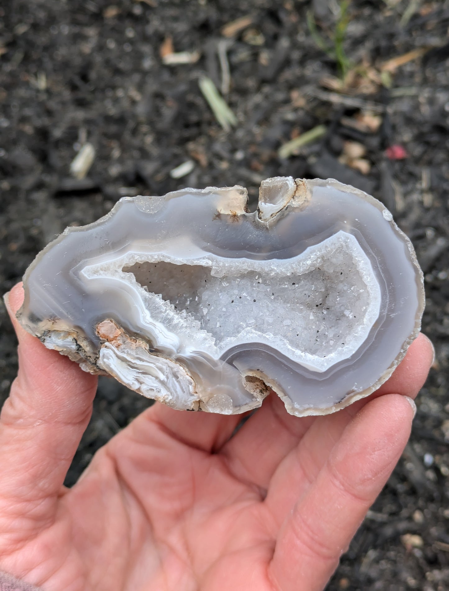 Agate Drusy Geode from Rio Grande do Sul, Brazil