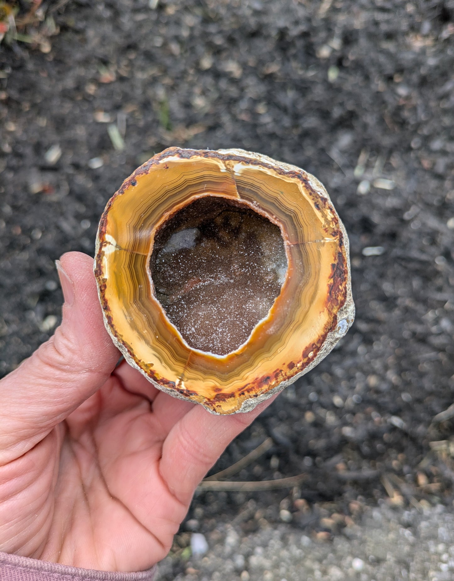 Agate Drusy Geode from Rio Grande do Sul, Brazil