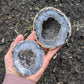 Agate Drusy Oco Geode Pair from Rio Grande do Sul, Brazil