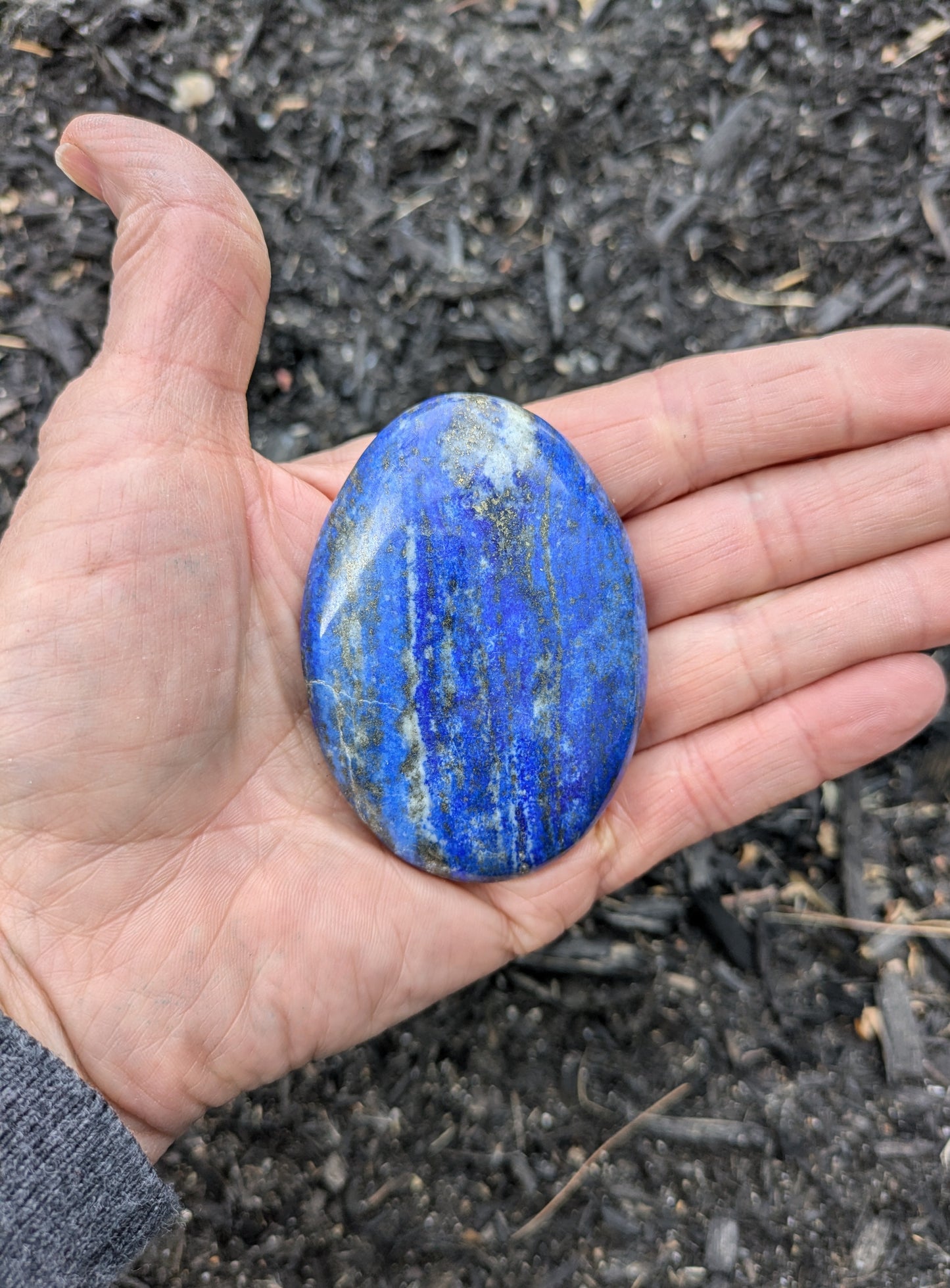 Lapis Lazuli Palm Stone from Pakistan