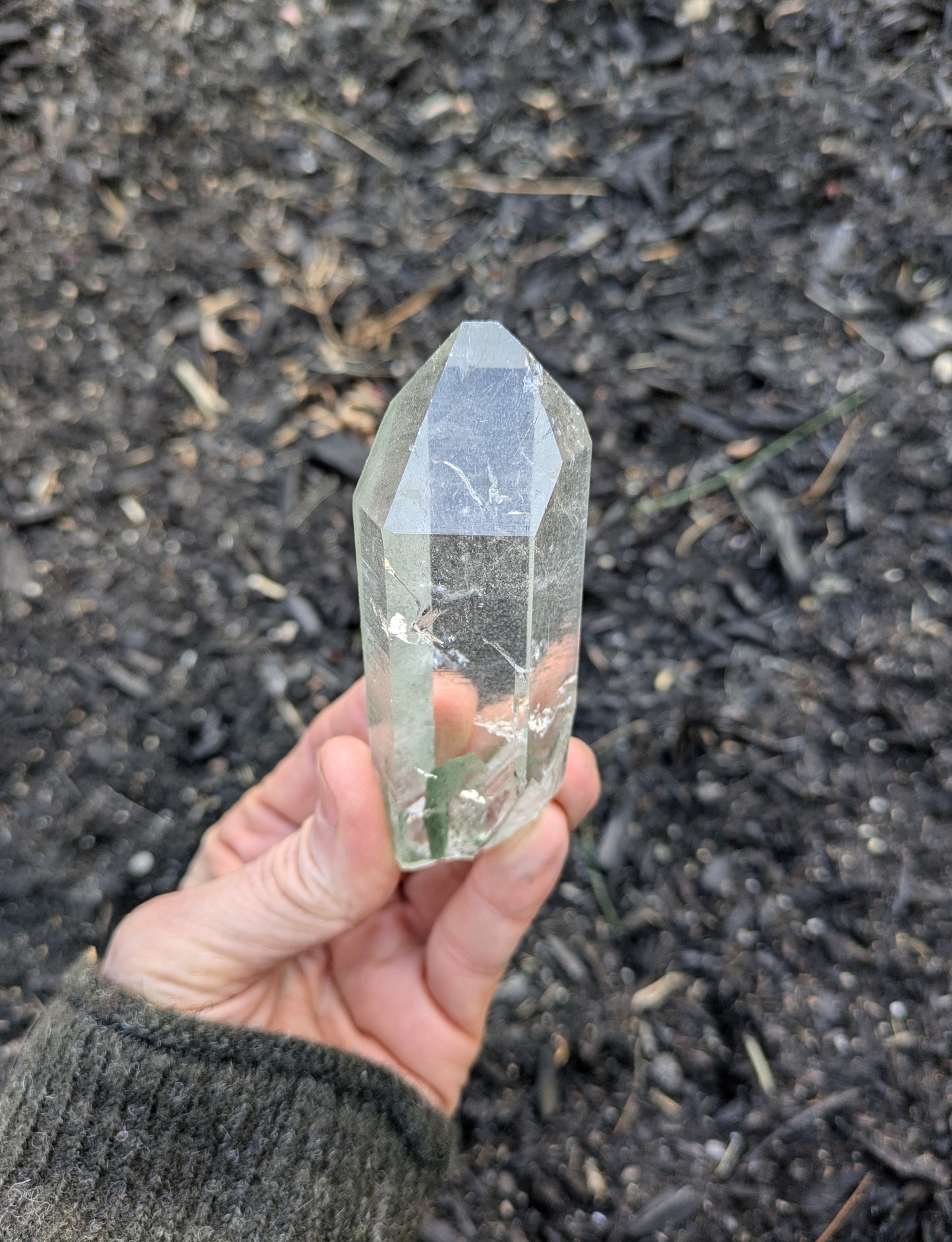 Himalayan Cathedral Quartz with Clinochlore Phantom from Himachal Pradesh, India