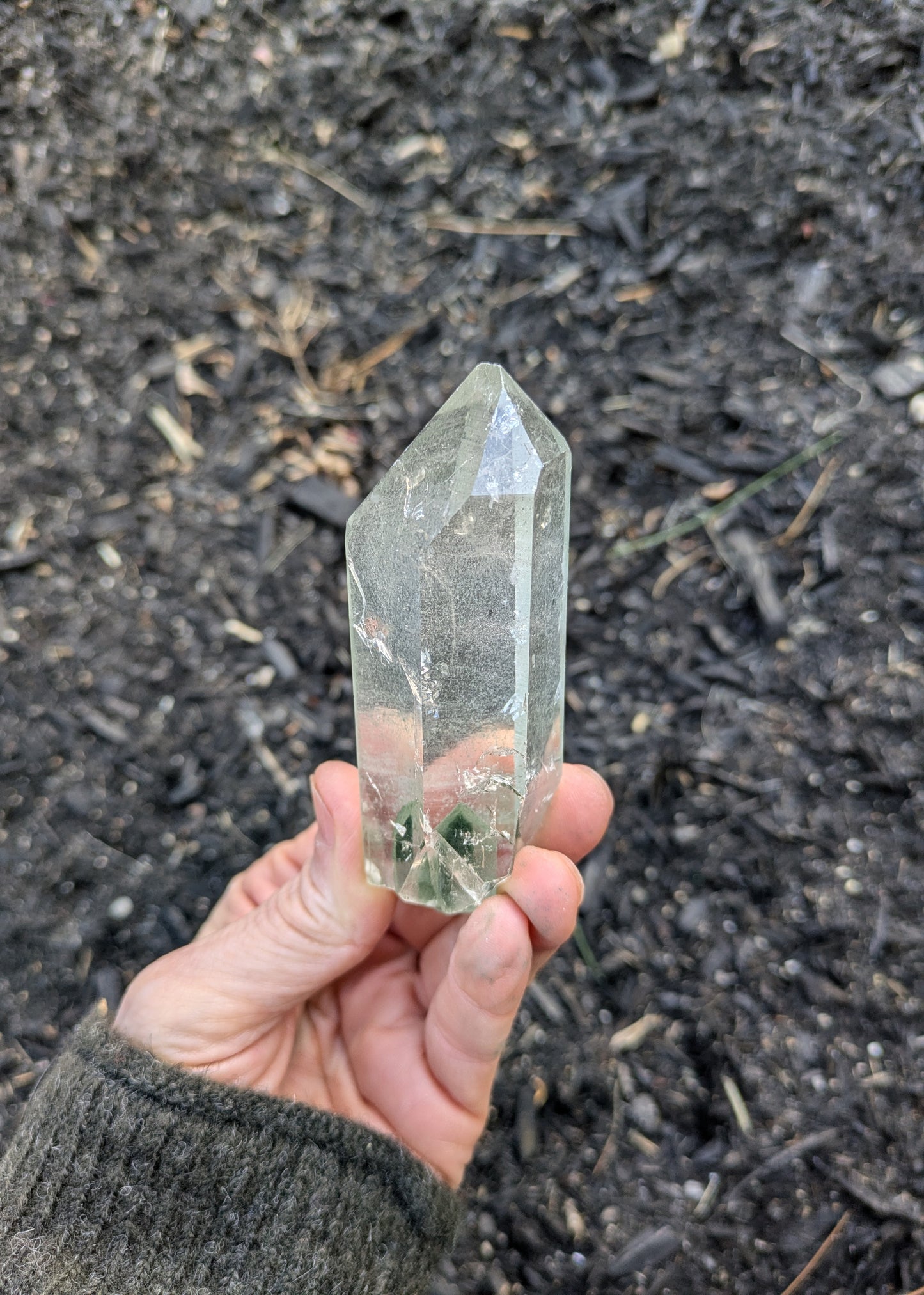 Himalayan Cathedral Quartz with Clinochlore Phantom from Himachal Pradesh, India