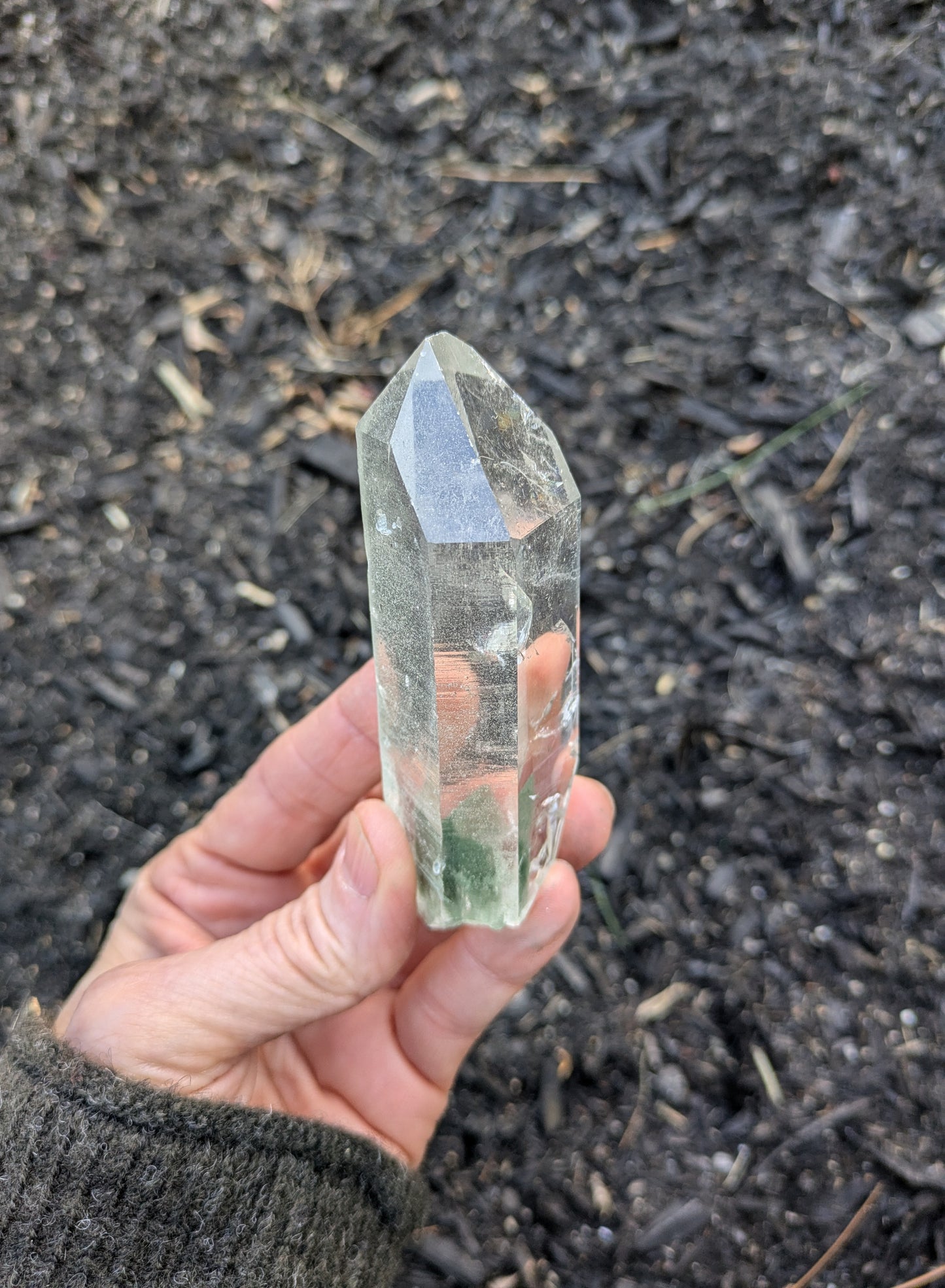 Himalayan Cathedral Quartz with Clinochlore Phantom from Himachal Pradesh, India