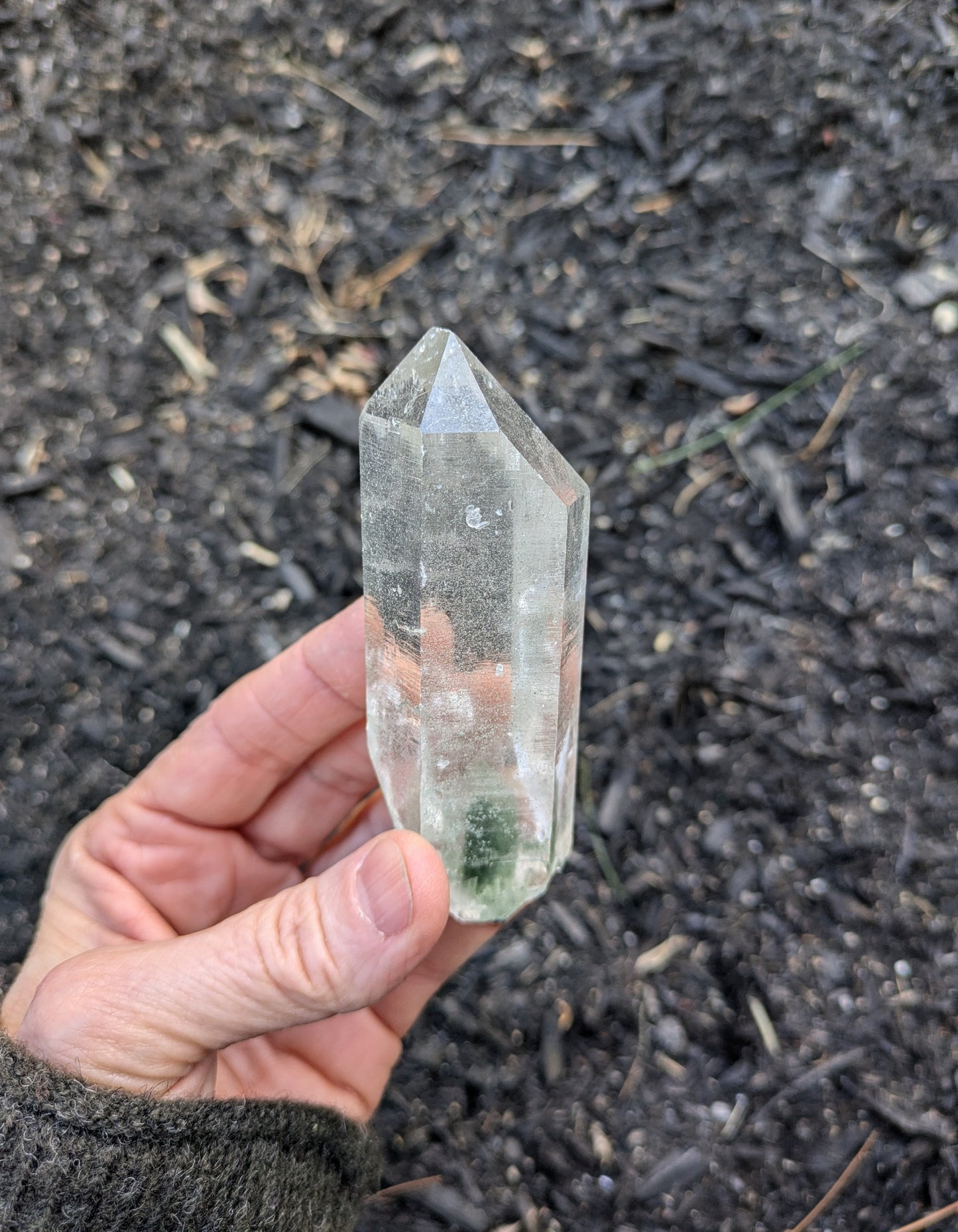 Himalayan Cathedral Quartz with Clinochlore Phantom from Himachal Pradesh, India