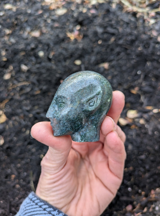 Ruby in Kyanite Elf Carving