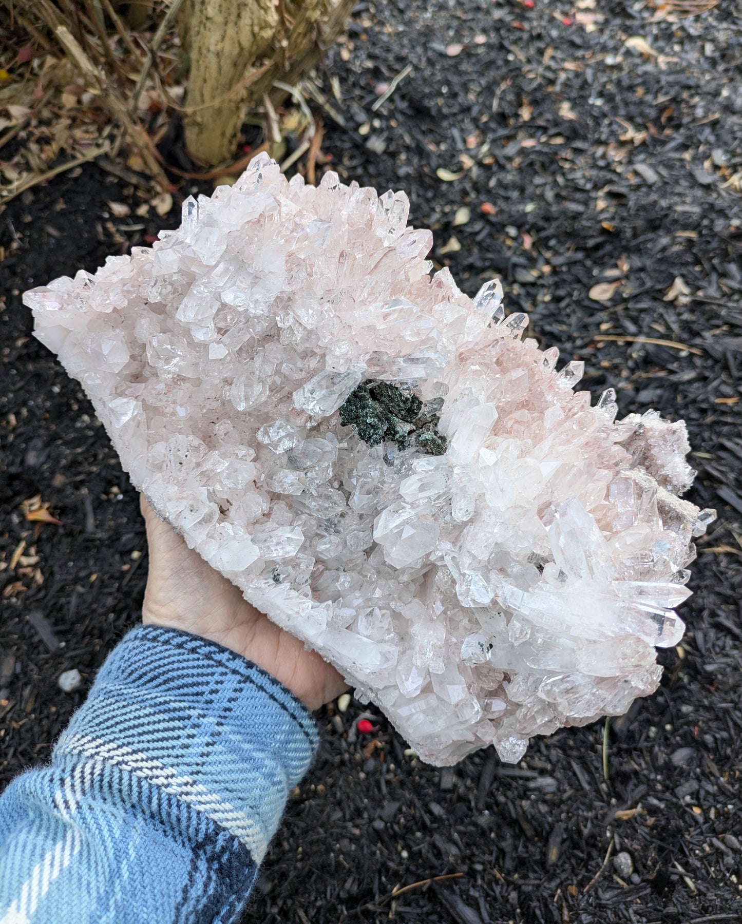 Pink Quartz with Clinochlore from Santander, Colombia