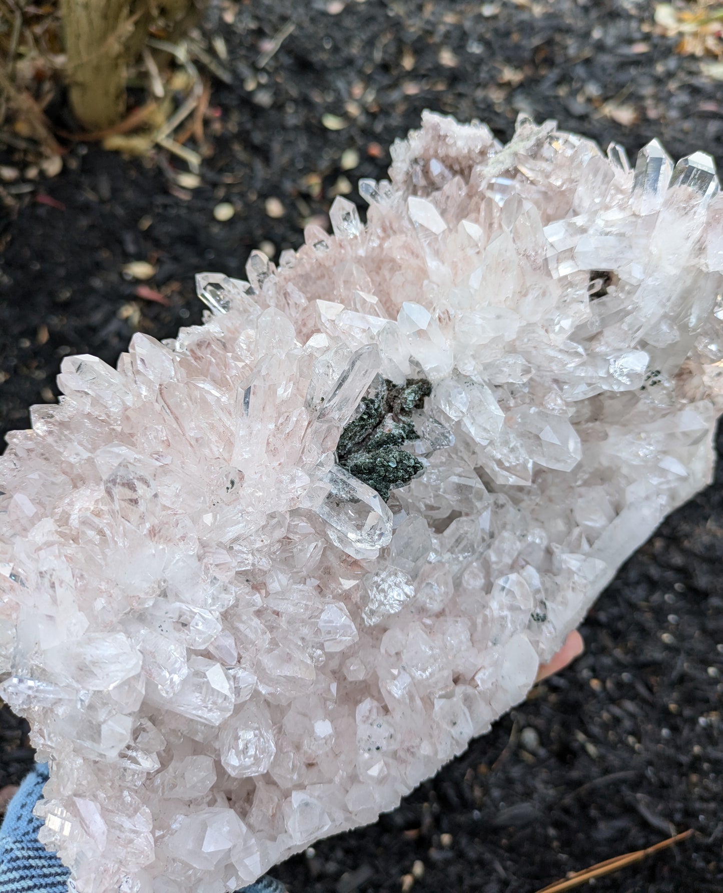 Pink Quartz with Clinochlore from Santander, Colombia