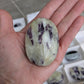 Fluorite in Calcite Palm Stone from India