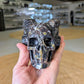 Jasper and Quartz Horned Skull Carving