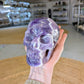 Chevron Amethyst Carved Skull