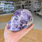 Chevron Amethyst Carved Skull