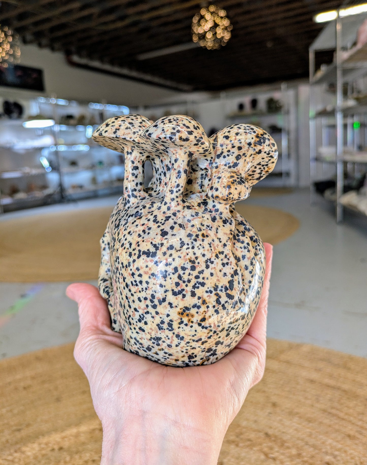 Dalmation Rock Mushroom Head Skull