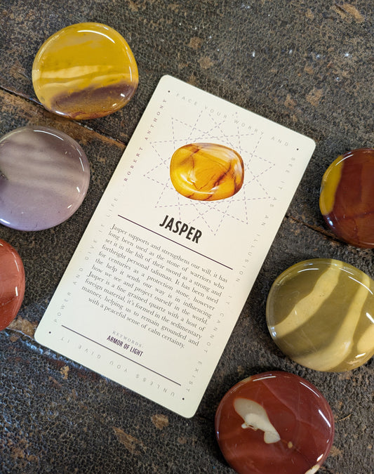 Jasper Pocket Stone and Lavish Earth Crystal Affirmation Card