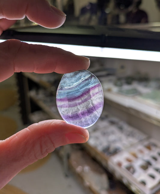 Rainbow Fluorite Pocket Stone and Lavish Earth Crystal Affirmation Cards