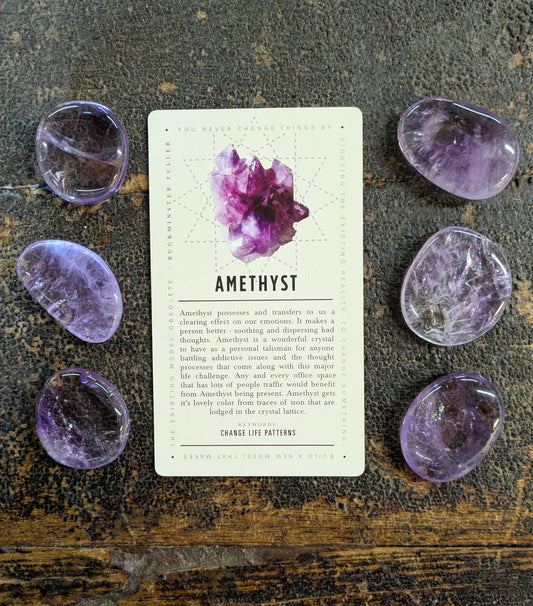 Amethyst Pocket Stone and Lavish Earth Crystal Affirmation Card