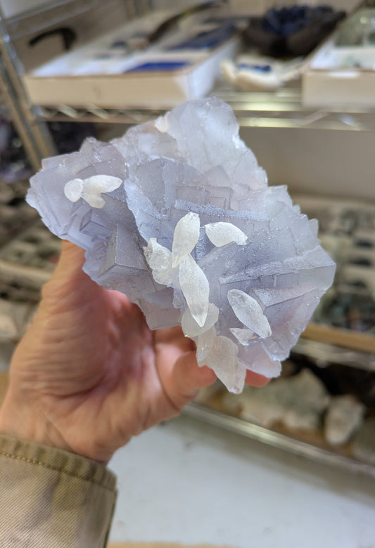 Fluorite with Dogtooth Calcite from Balochistan, Pakistan