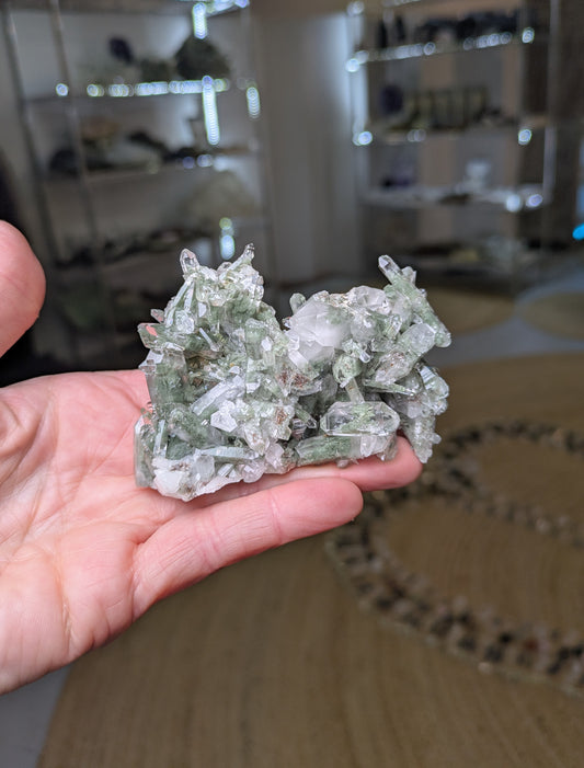 Quartz Cluster with Clinochlore from Pakistan