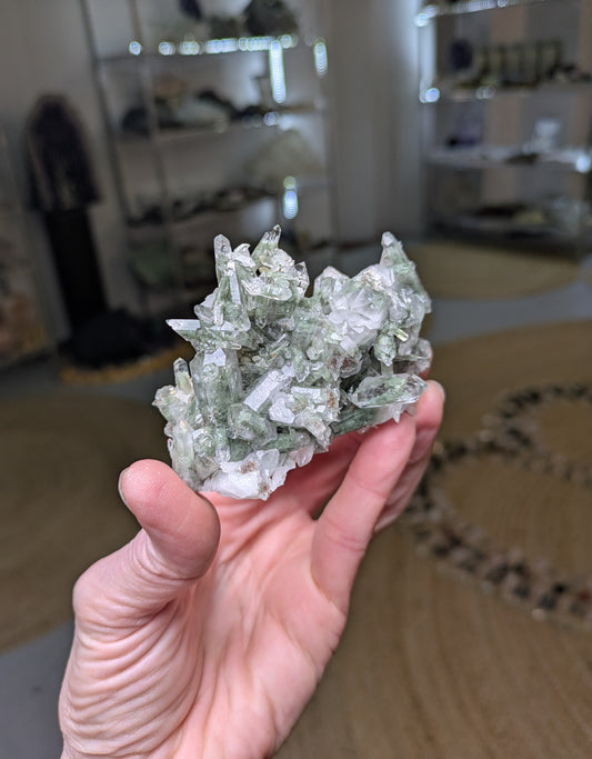 Quartz Cluster with Clinochlore from Pakistan