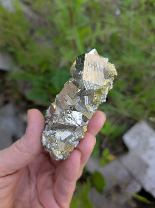 Pyrite and Quartz from Huanzala Mine, Bolognesi Province, Ancash Department, Peru