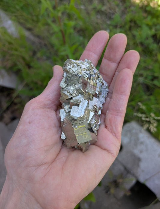 Pyrite and Quartz from Huanzala Mine, Bolognesi Province, Ancash Department, Peru