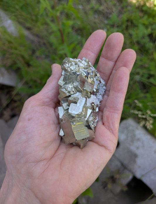 Pyrite and Quartz from Huanzala Mine, Bolognesi Province, Ancash Department, Peru