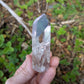 Polished Amethyst Quartz Tower with Powellite and Smokey Phantoms from Minas Gerais, Brazil