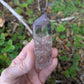 Polished Amethyst Quartz Tower with Powellite and Smokey Phantoms from Minas Gerais, Brazil
