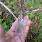 Polished Amethyst Quartz Tower with Powellite and Smokey Phantoms from Minas Gerais, Brazil